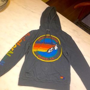 Aviator Nation Venice CA Charcoal Pullover Hoodie